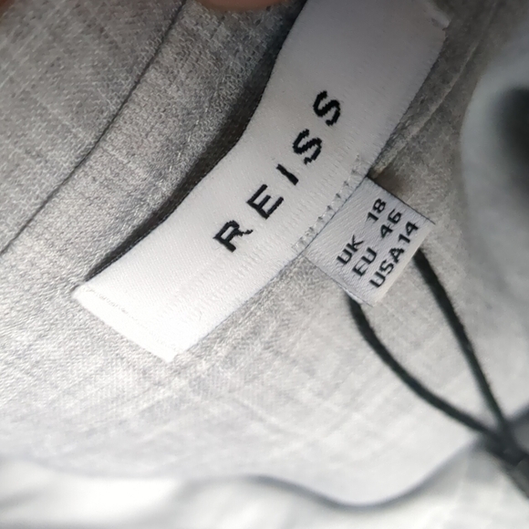 REISS grey Mimi casual button down long sleeve shirt size 14 - Picture 6 of 10